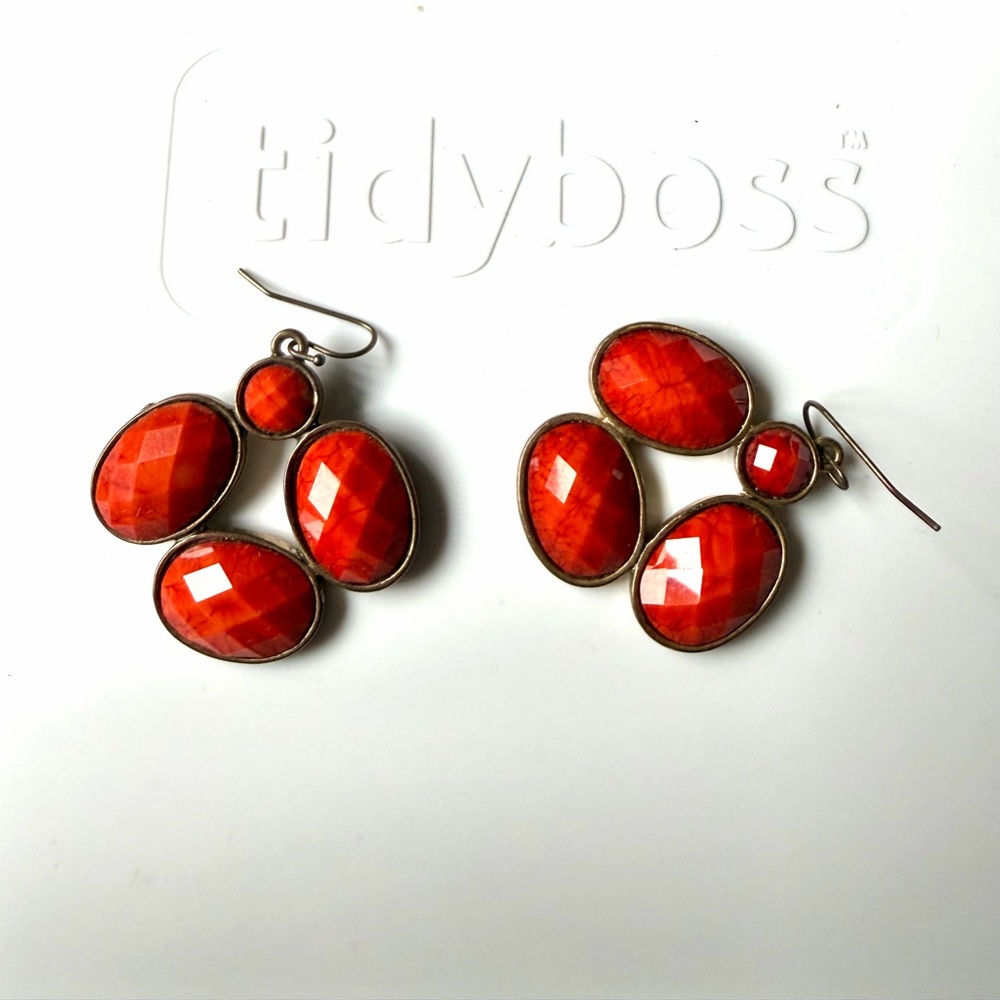 Orange Dangling Earrings
